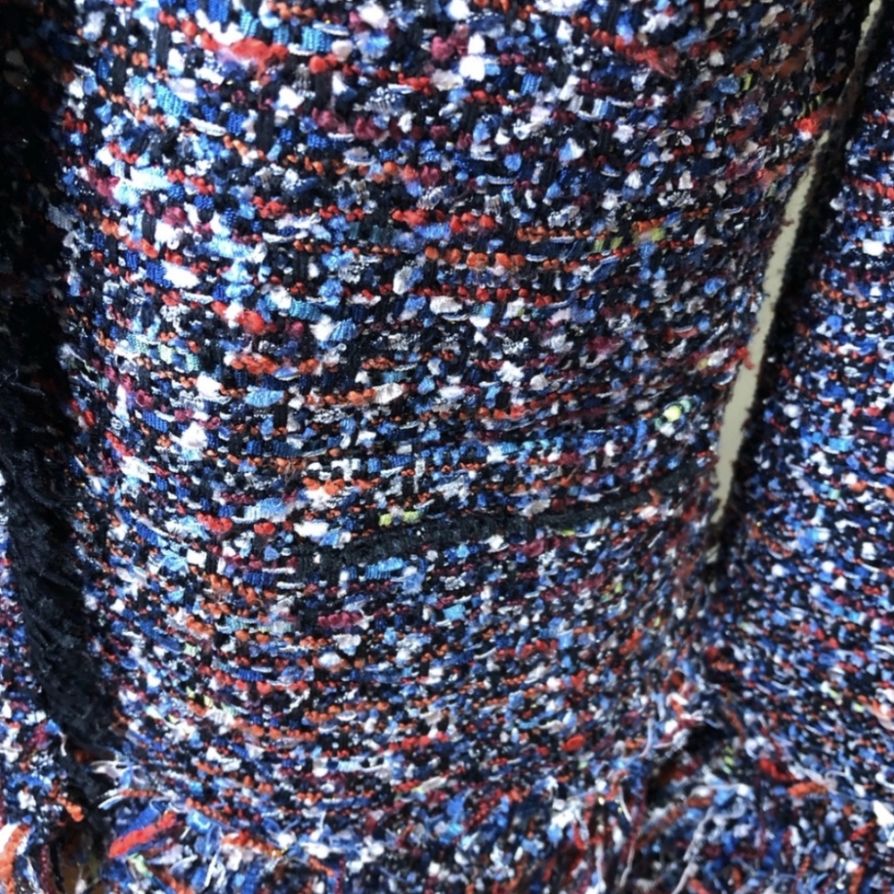 Ann Taylor Confetti Tweed Fringe Jacket Blazer XS - Picture 6 of 11